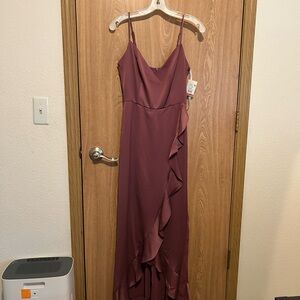 Elegant Mauve Satin Dress